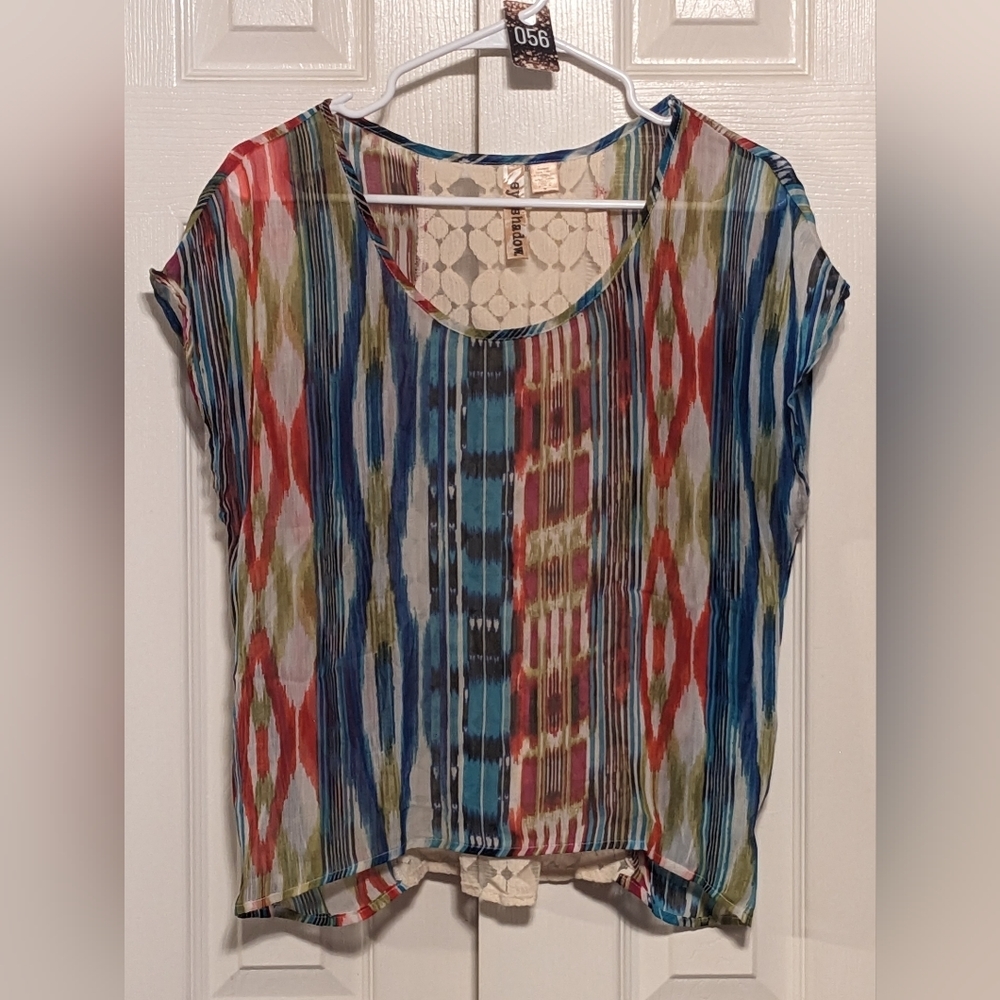 5/$25 Eyeshadow multi colored blouse